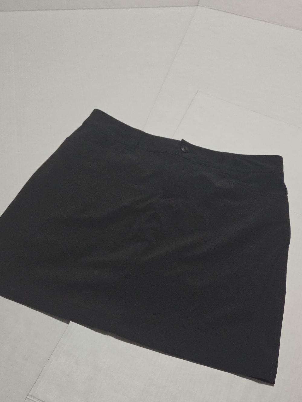 Women's Black Golf Skort with Front Button Waist